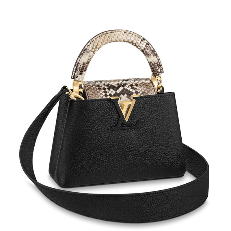 Louis Vuitton CAPUCINES MINI Taurillon Leather Bag N96467 Black